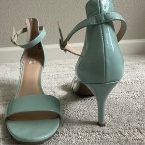 BP. Luminate Strappy Patent Leather Heels- 3.25” heel, size 6.5 robin’s egg blue